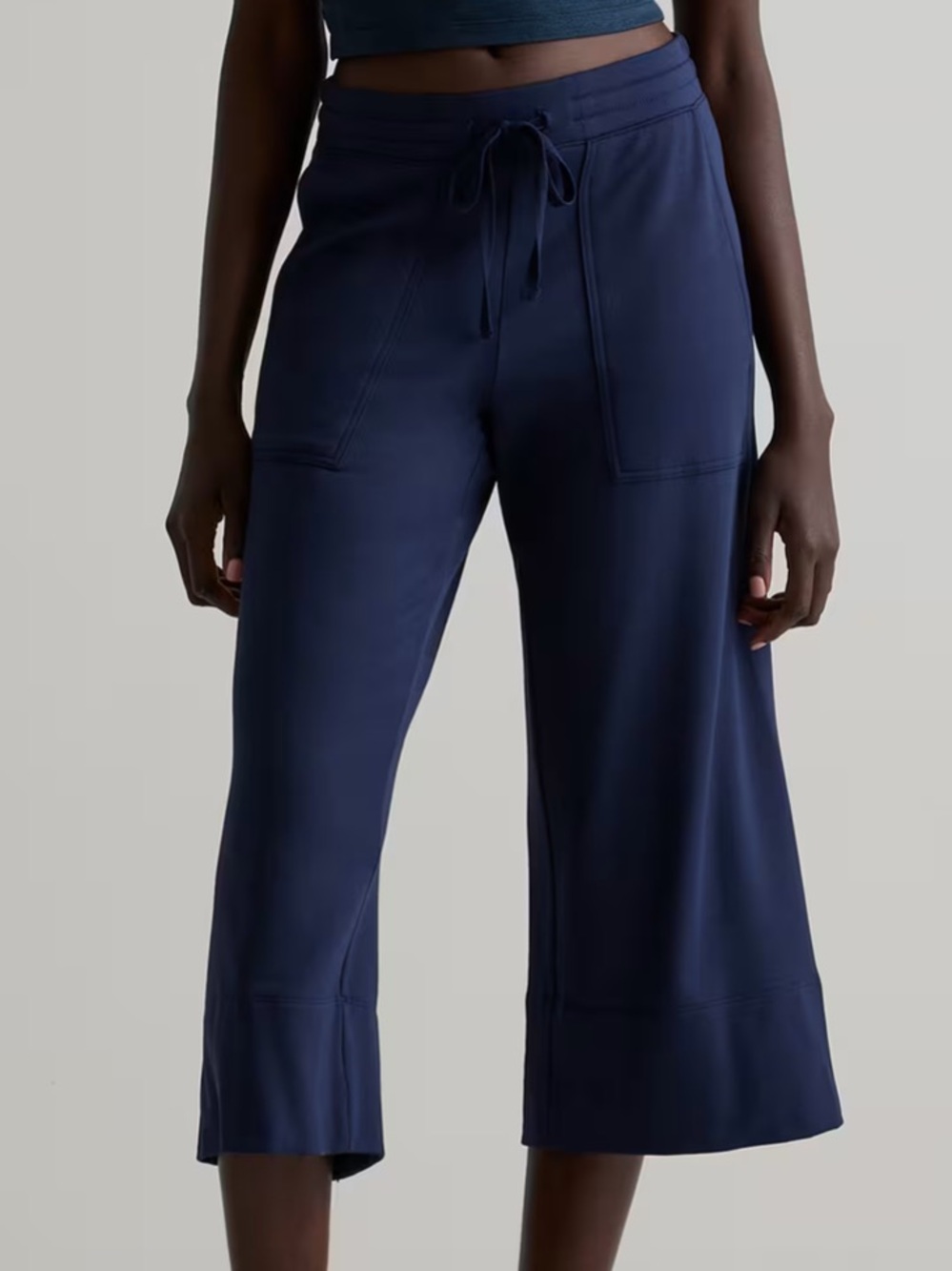 Quince Supersoft Fleece Wide-Leg Pants Navy XL